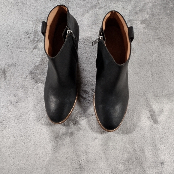 Madewell Billie Boots Womans 8 Black Leather Upper Ankle Booties E0191 - Picture 1 of 6